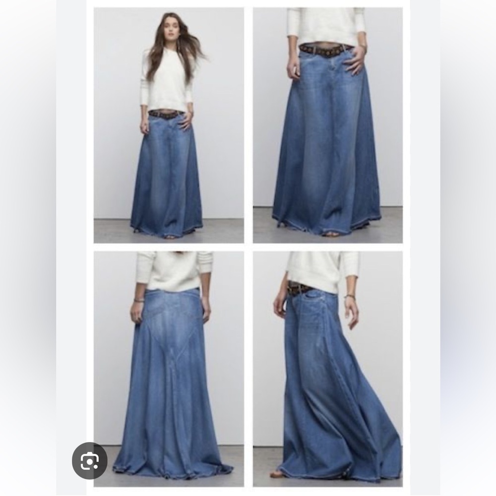 Citizens Of Humanity Light Blue Denim Maxi Skirt